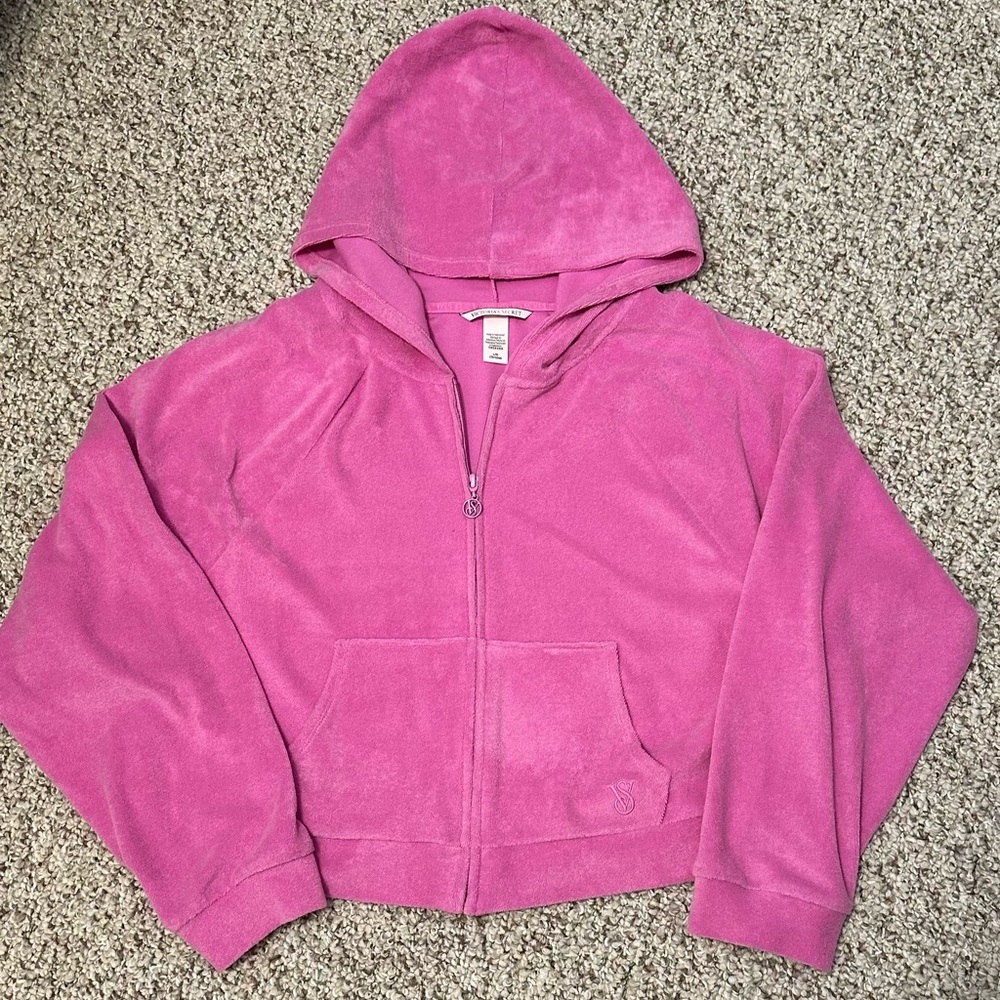 Pink Hooded Zip-Up Jacket